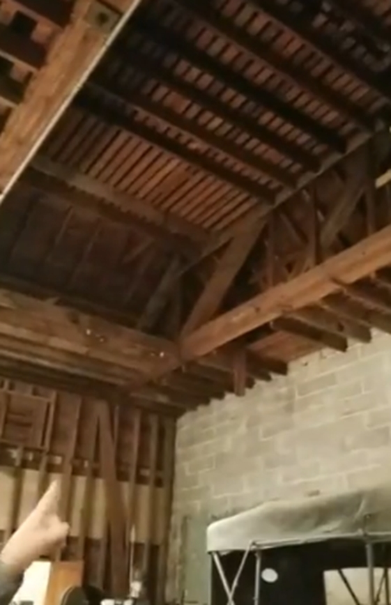 Rafter where it was rumored a woman hung herself